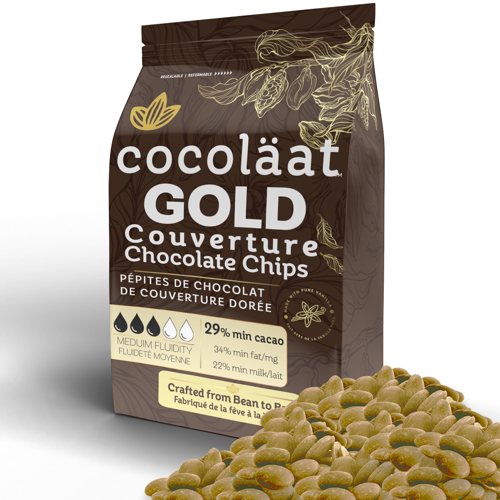 Gold Couverture Chocolate Chips