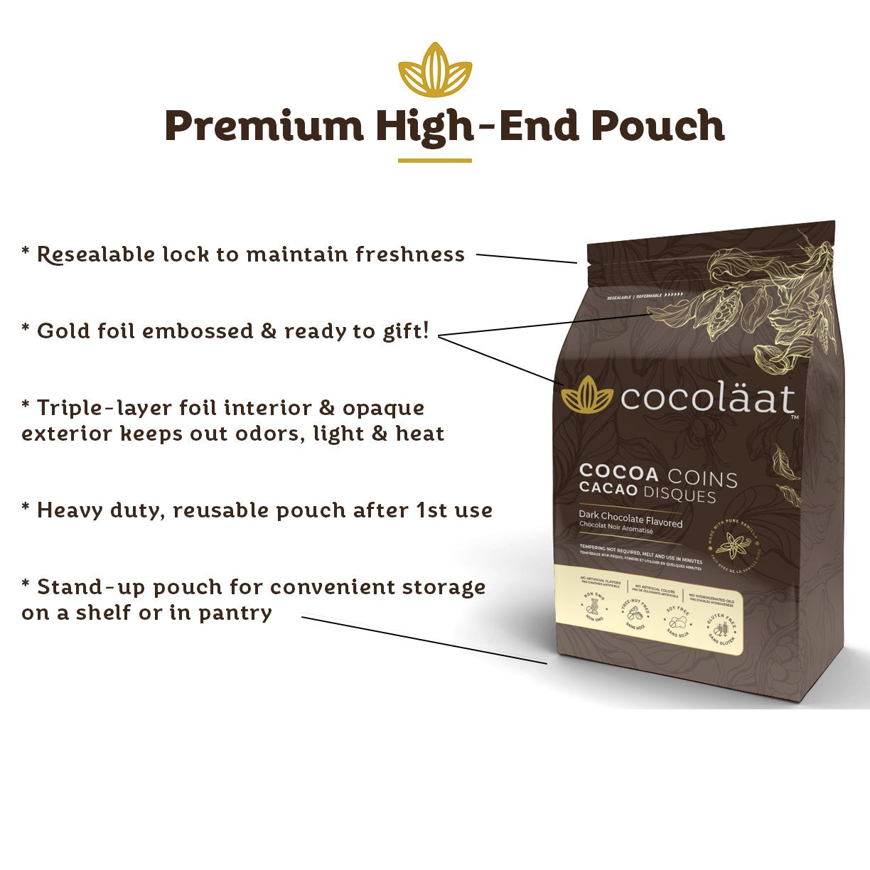 Cocoa Coin Cocoläat Cocoa Coins - Dark Chocolate Flavored